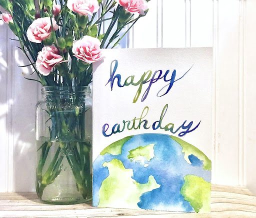 Happy earth day card.