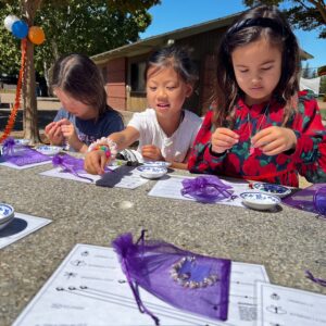 Jewelry making party at the park