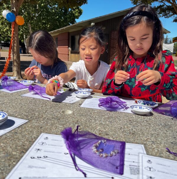 Jewelry making party at the park