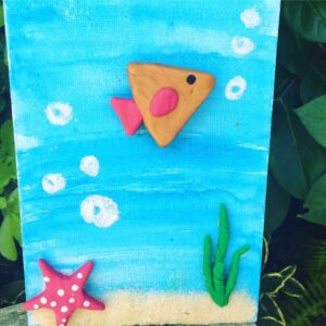 Mixed media ocean collage