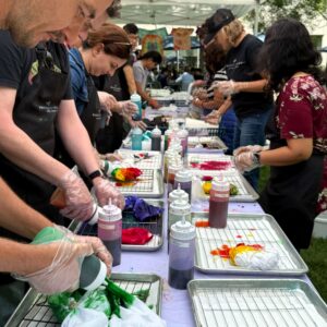 Corporate event tie dye activity