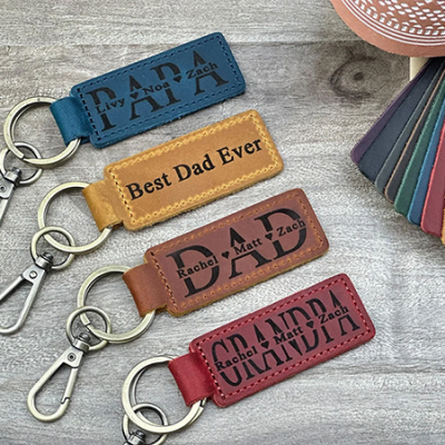 Dad Leather KeychainsLR