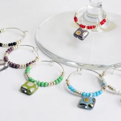 Wine charm kit beaded wine charms beading pattern make your own wine charm pattern beaded kit DIY wine charm image 1